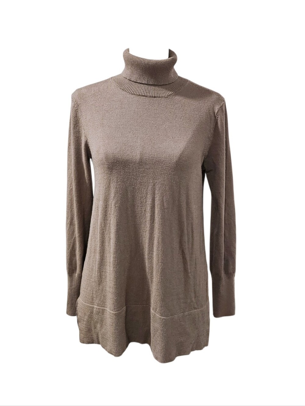 Soft Surroundings Taupe Turtleneck Tunic Sweater Size S